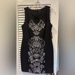 Thalia Sodi Black and White Geometric Mini Dress